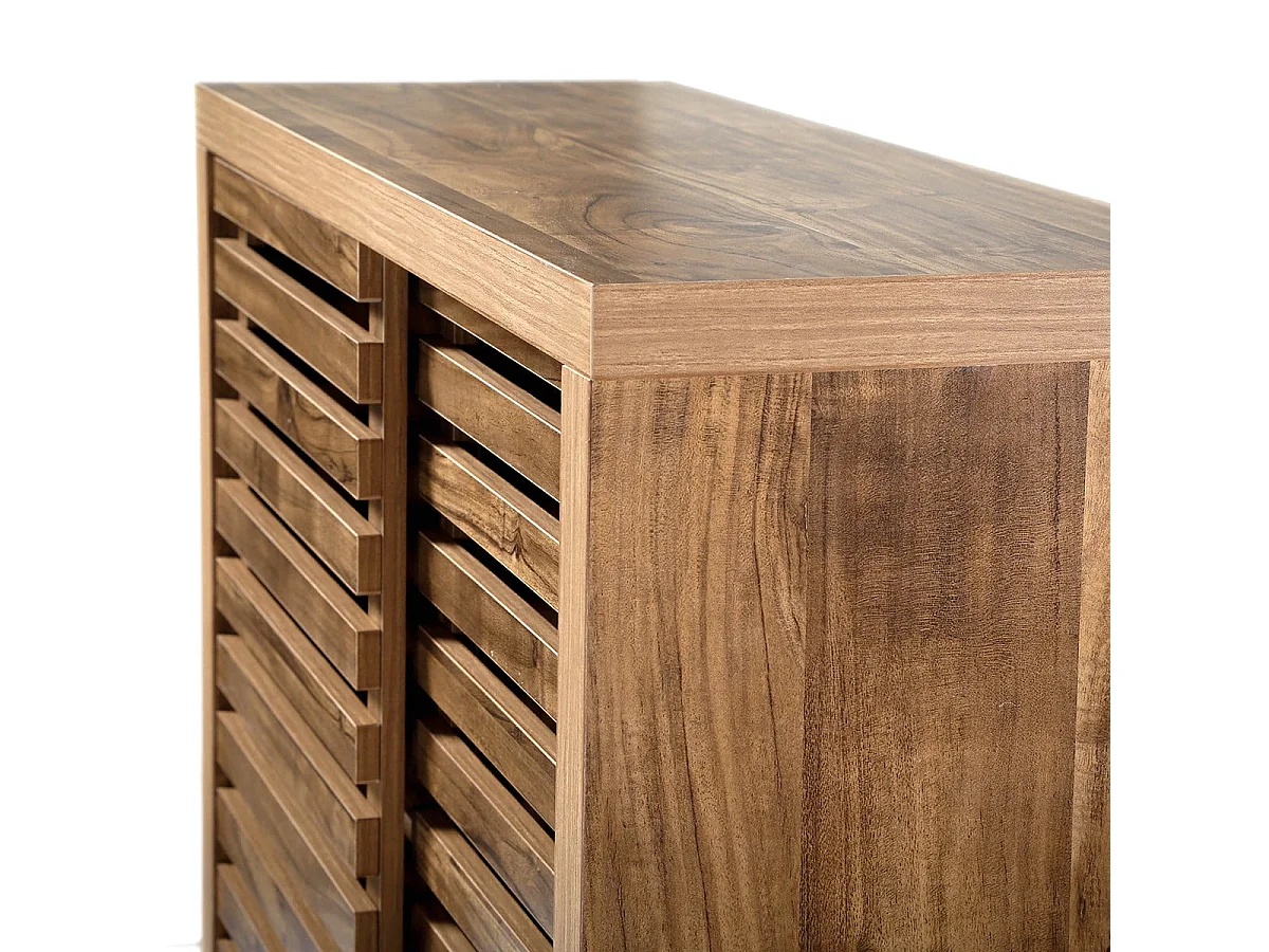 Buffet con 2 porte scorrevoli a lame forate L80 cm - LIAM