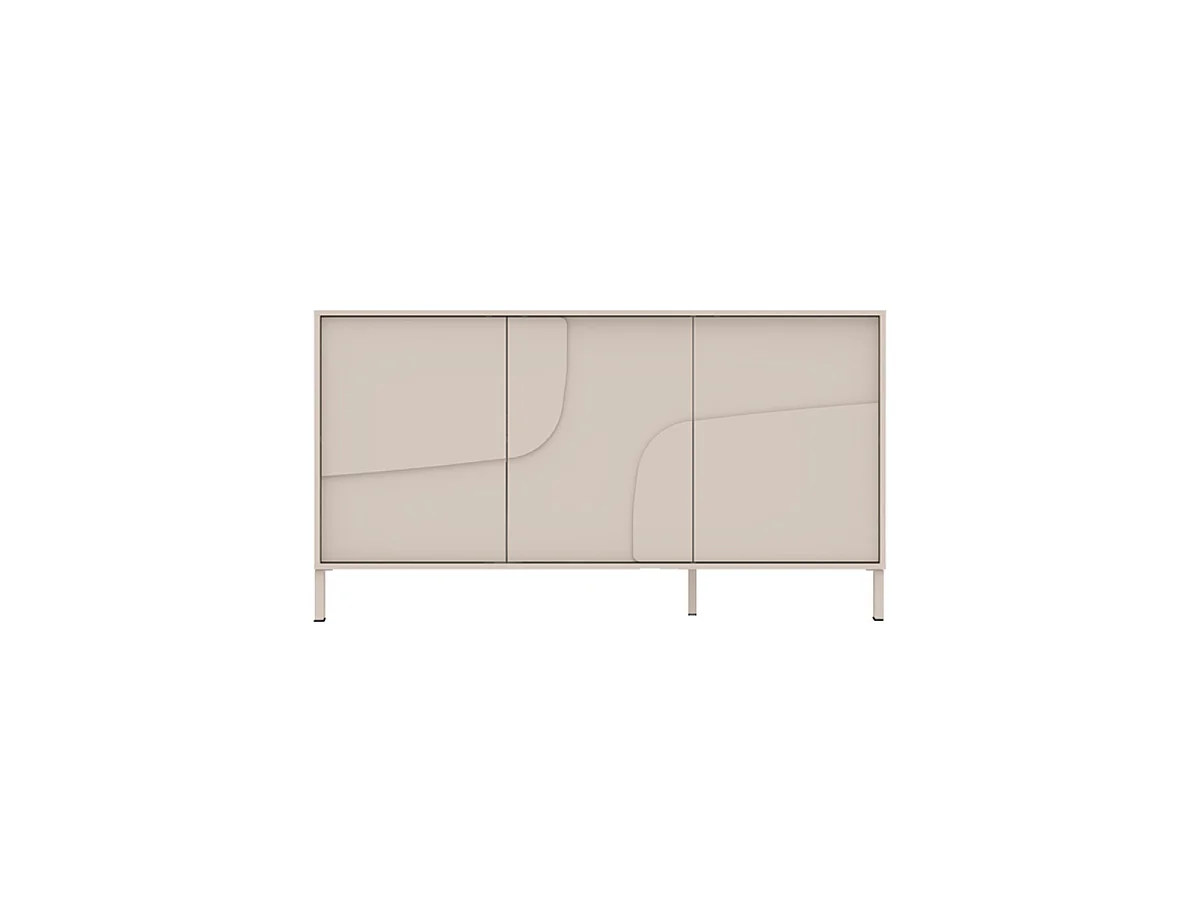 Aparador de 3 puertas decoradas color cachemira L155 cm - TERRA