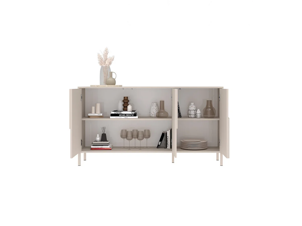 Aparador de 3 puertas decoradas color cachemira L155 cm - TERRA