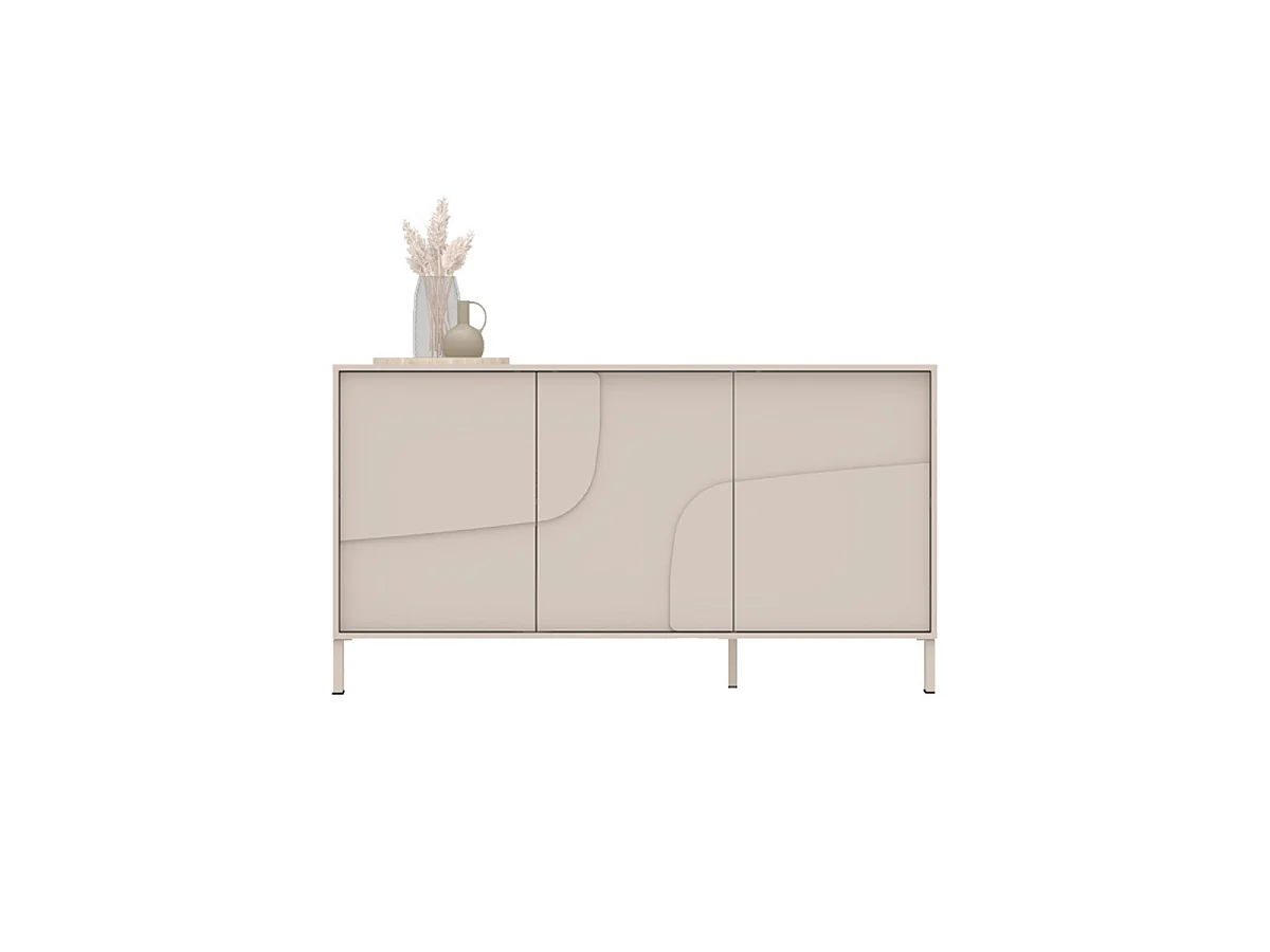 Aparador de 3 puertas decoradas color cachemira L155 cm - TERRA