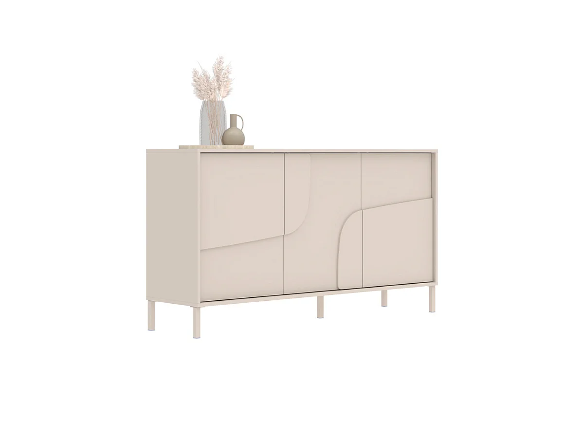 Aparador de 3 puertas decoradas color cachemira L155 cm - TERRA
