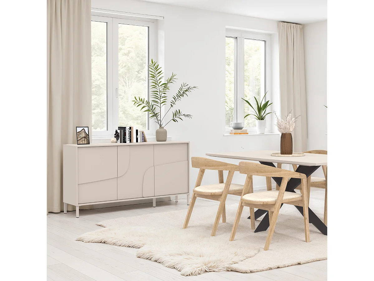 Aparador de 3 puertas decoradas color cachemira L155 cm - TERRA
