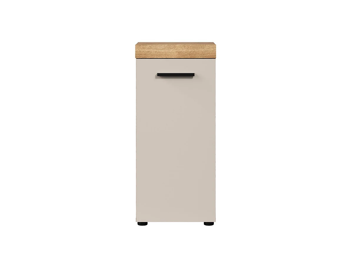 Meuble de salle de bain 1 porte décor chêne et cashmere L36 cm - MINA