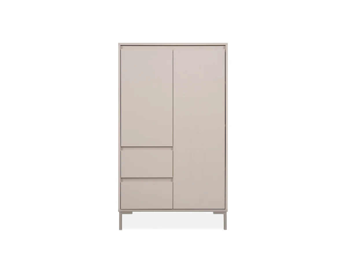 Highboard 2 Türen und 2 Schubladen, Farbe Kaschmir H139 cm - NERIO