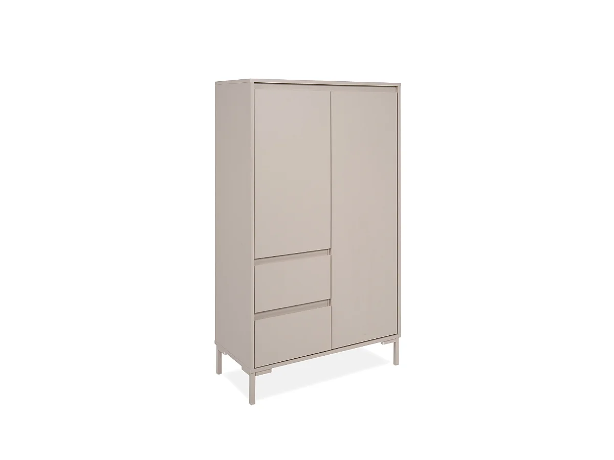 Highboard 2 Türen und 2 Schubladen, Farbe Kaschmir H139 cm - NERIO
