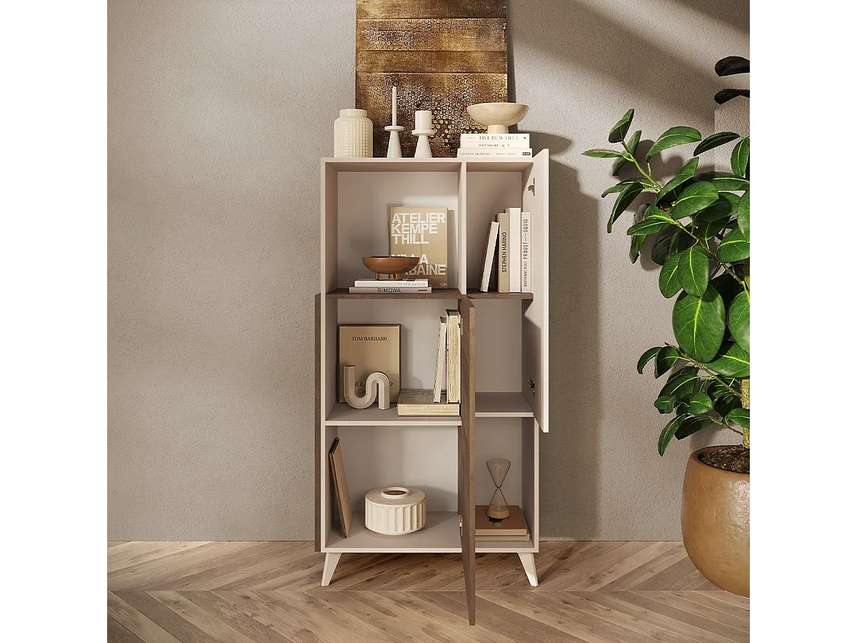Credenza 2 ante, 2 nicchie e 2 ripiani L80 cm - MALA