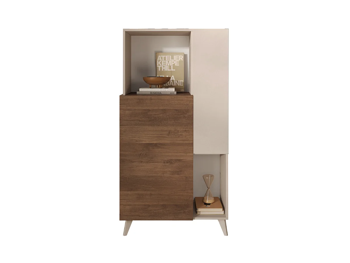 Credenza 2 ante, 2 nicchie e 2 ripiani L80 cm - MALA