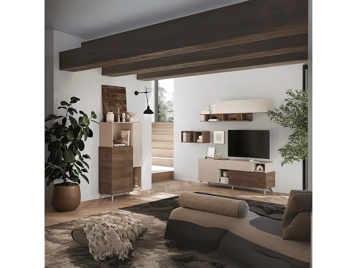 Credenza 2 ante, 2 nicchie e 2 ripiani L80 cm - MALA