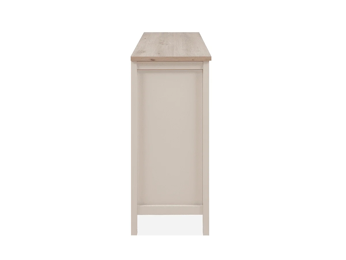 Credenza a 3 ante e 1 cassetto, effetto cashmere e rovere L120 cm - LUND