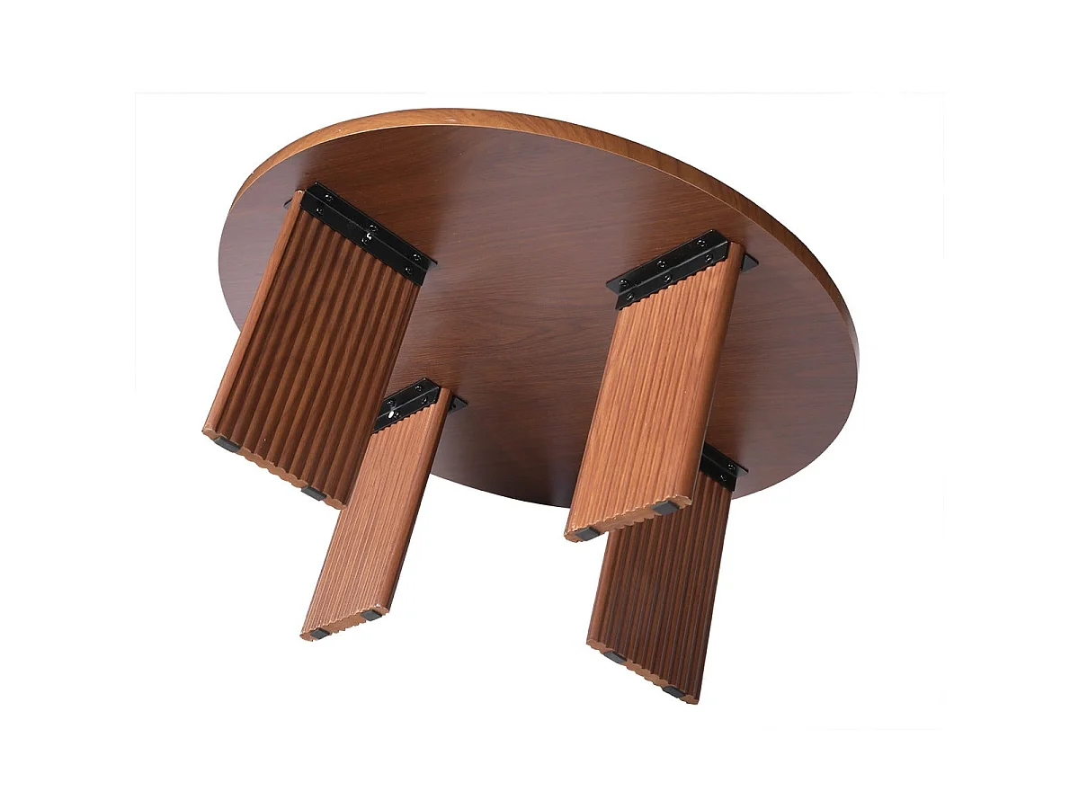 Runder Couchtisch Ø80 cm in nussbaum-Dekor NAIA