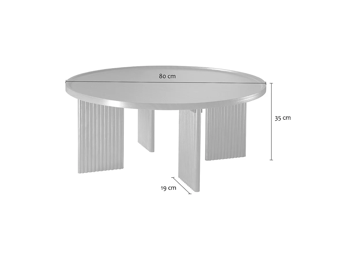 Runder Couchtisch Ø80 cm in nussbaum-Dekor NAIA