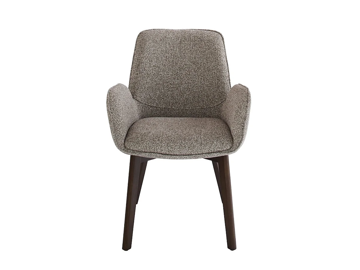 Set van 2 beige gestoffeerde stoel met armleuningen KARL