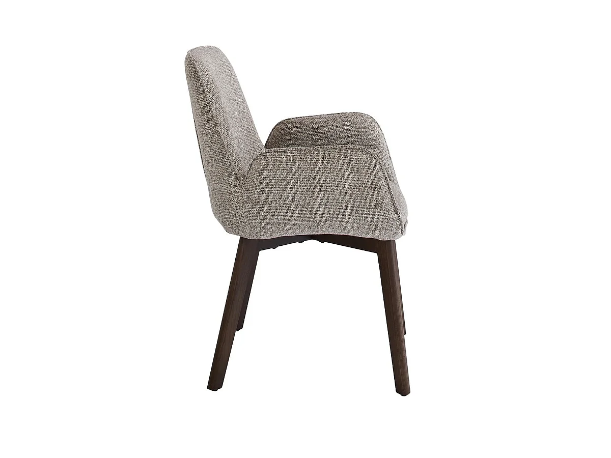 Set van 2 beige gestoffeerde stoel met armleuningen KARL
