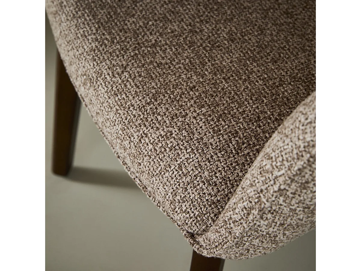 Set van 2 beige gestoffeerde stoel met armleuningen KARL