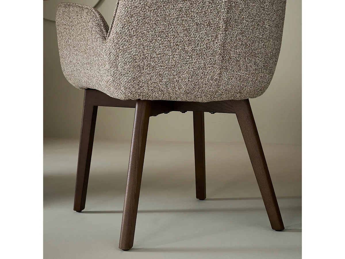 Set van 2 beige gestoffeerde stoel met armleuningen KARL