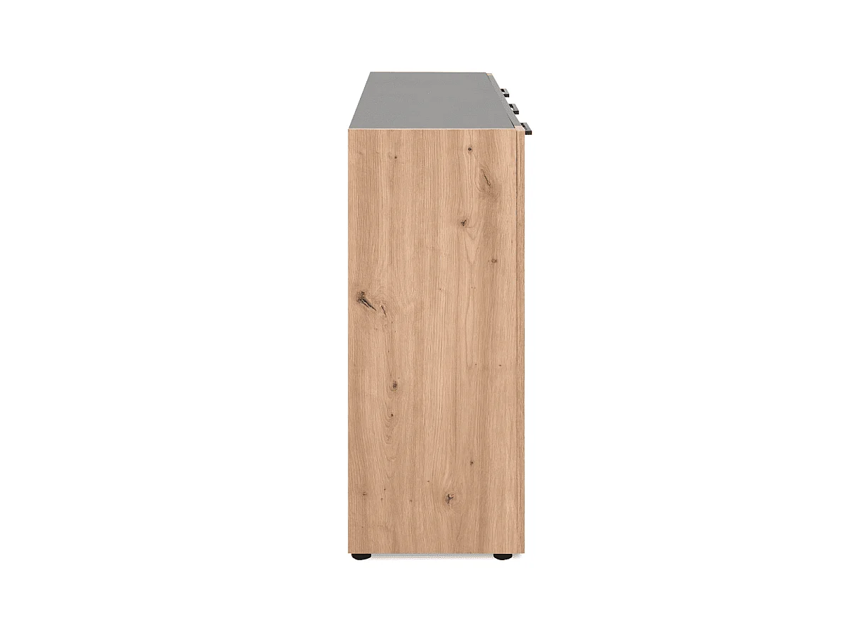 Madia Cento01B con 3 ante e 1 cassetto colore antracite con laterali in rovere artisan 125 cm