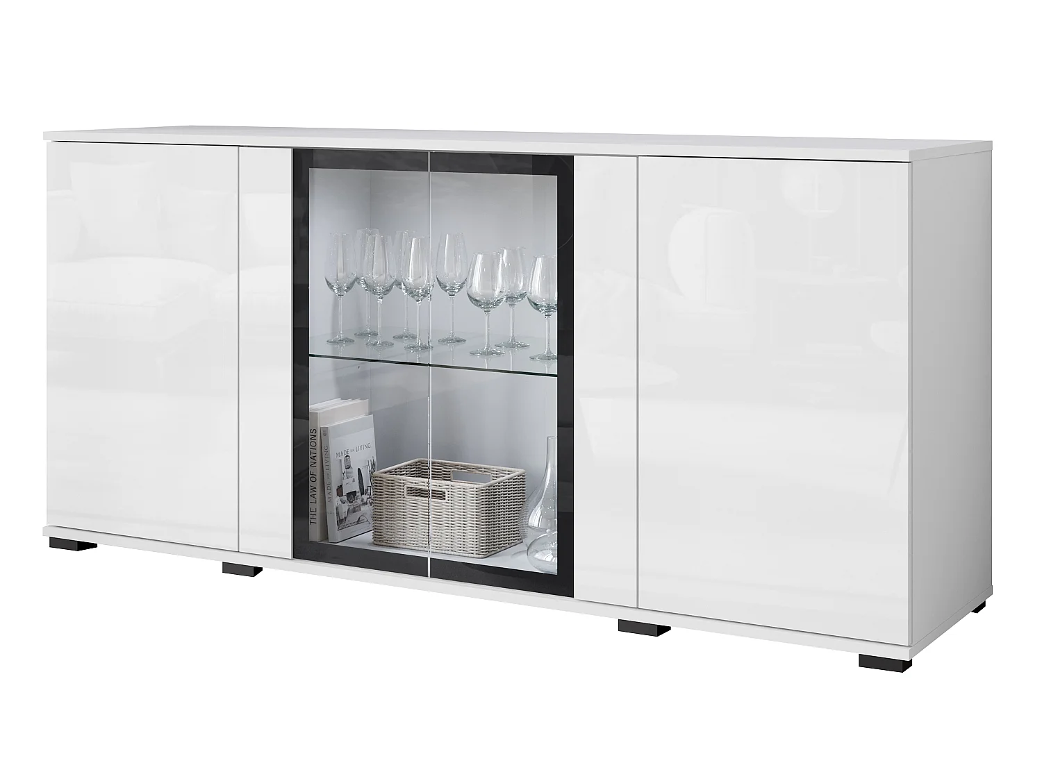 FARO ladekast, dressoir breedte 150 cm, Kleur: Wit