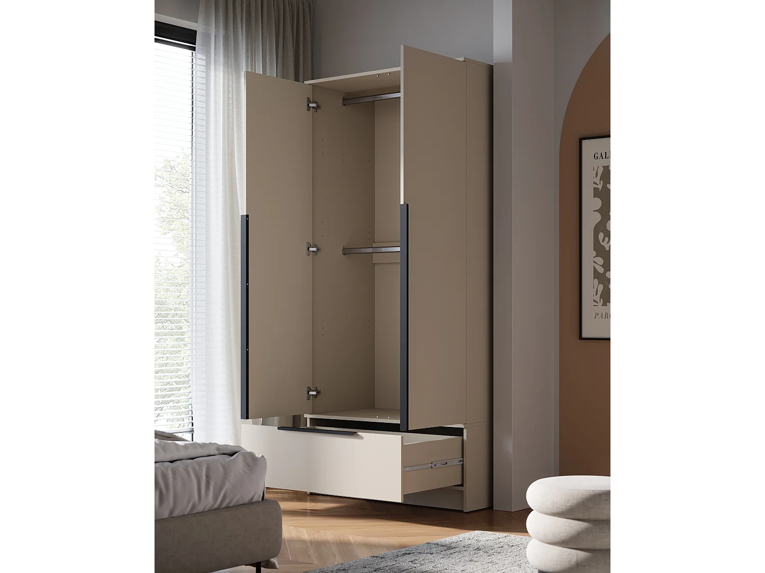 SPLIT 2D kledingkast, kasjmier beige
