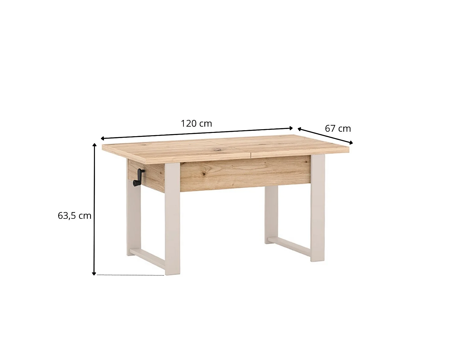 Uitschuifbare tafel HANKO 120 - 157 kleuren grijs diamant / paisley poten
