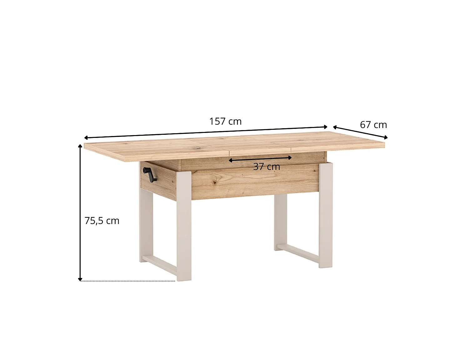 Uitschuifbare tafel HANKO 120 - 157 kleuren grijs diamant / paisley poten