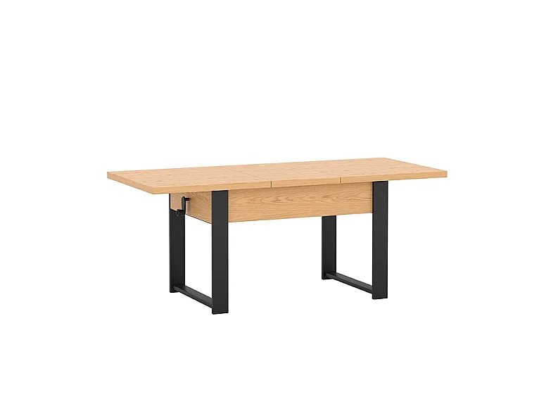 Table à rallonges HANKO 120 - 157 couleurs bookmatch / pieds noirs