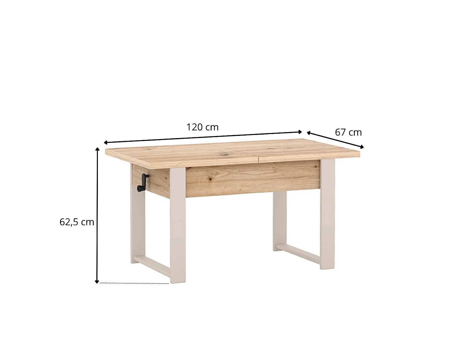 Table à rallonges HANKO 120 - 157 couleurs bookmatch / pieds noirs