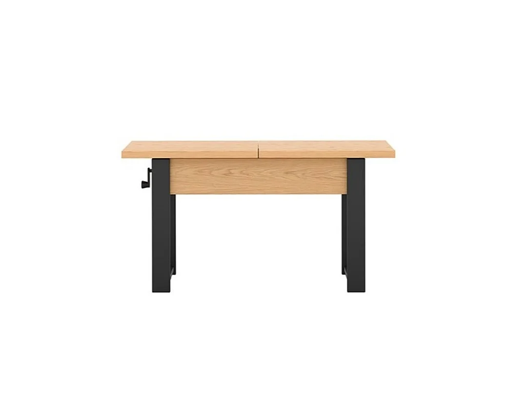 Table à rallonges HANKO 120 - 157 couleurs bookmatch / pieds noirs