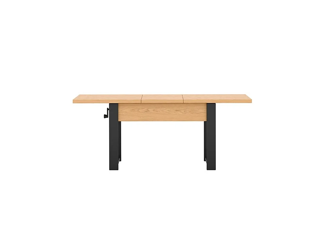 Table à rallonges HANKO 120 - 157 couleurs bookmatch / pieds noirs