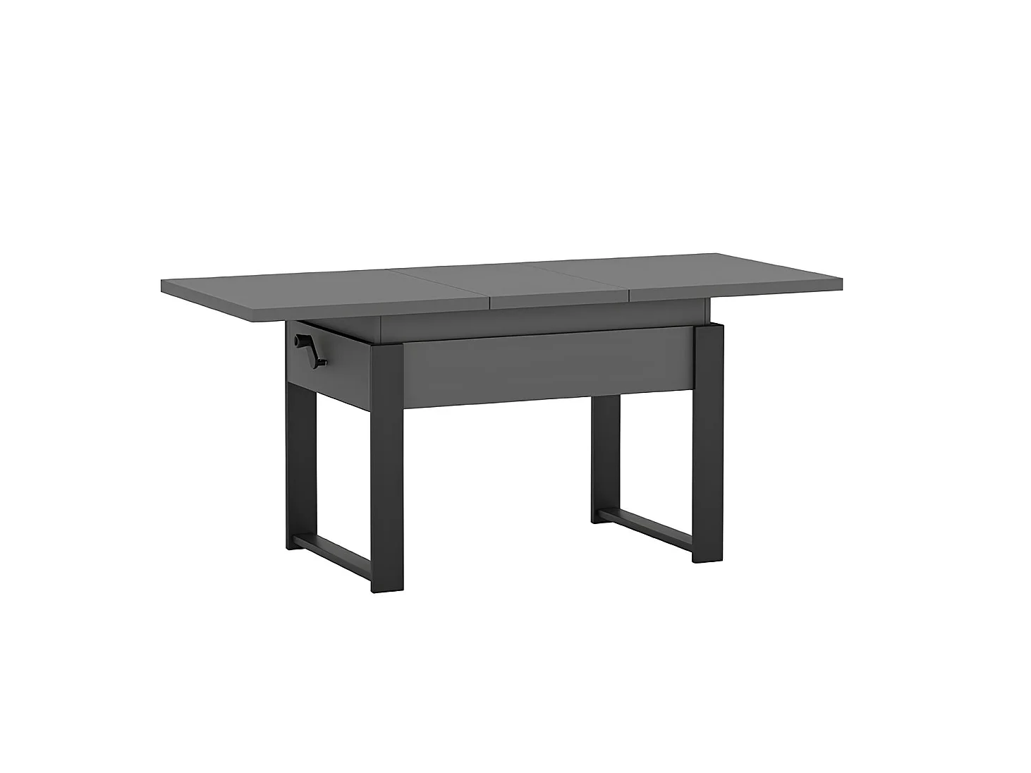 Uitschuifbare tafel HANKO 120 - 157 kleuren diamantgrijs / zwart poten