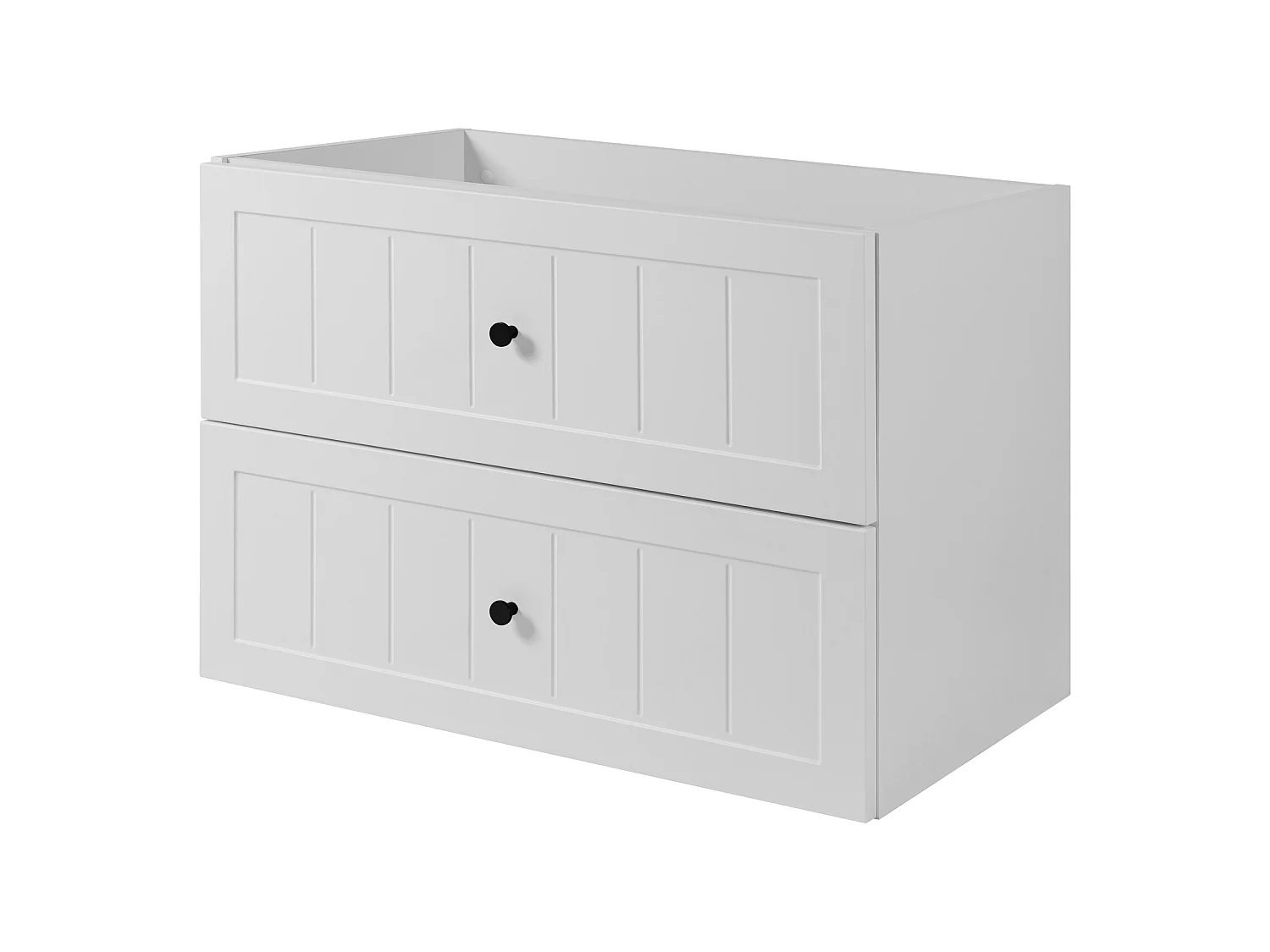 Væghængt badeværelsesskab 80 med skuffer, korpus: hvid + bordplade: lys eg, 80 x 46 x 58,6 cm