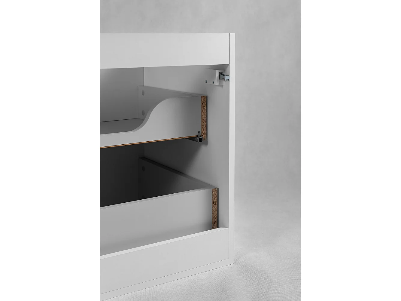 Væghængt badeværelsesskab 80 med skuffer, korpus: hvid + bordplade: lys eg, 80 x 46 x 58,6 cm