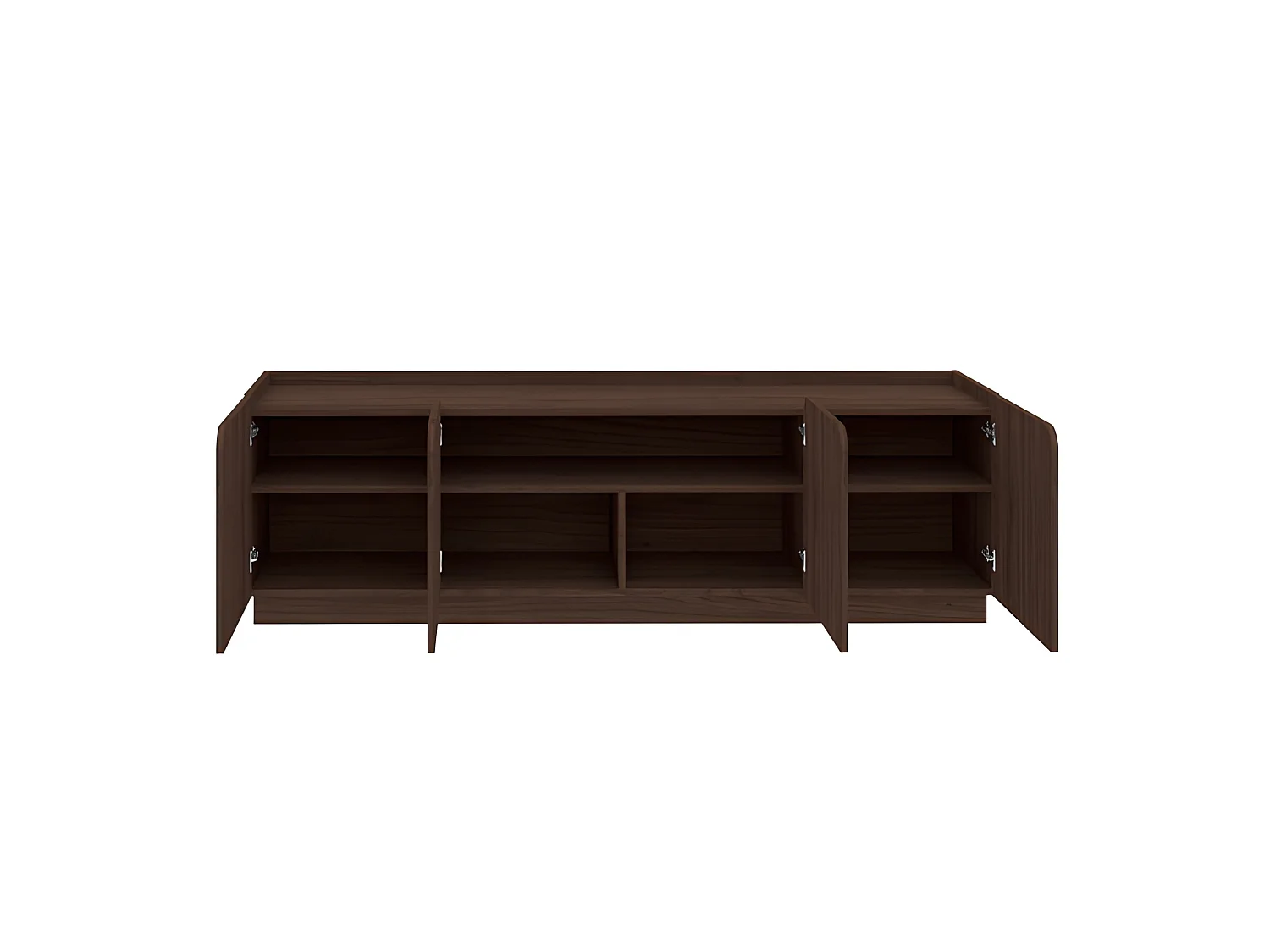 TV unit with four doors and eight shelves, Villa walnut, 180 x 40 x 59.7 cm