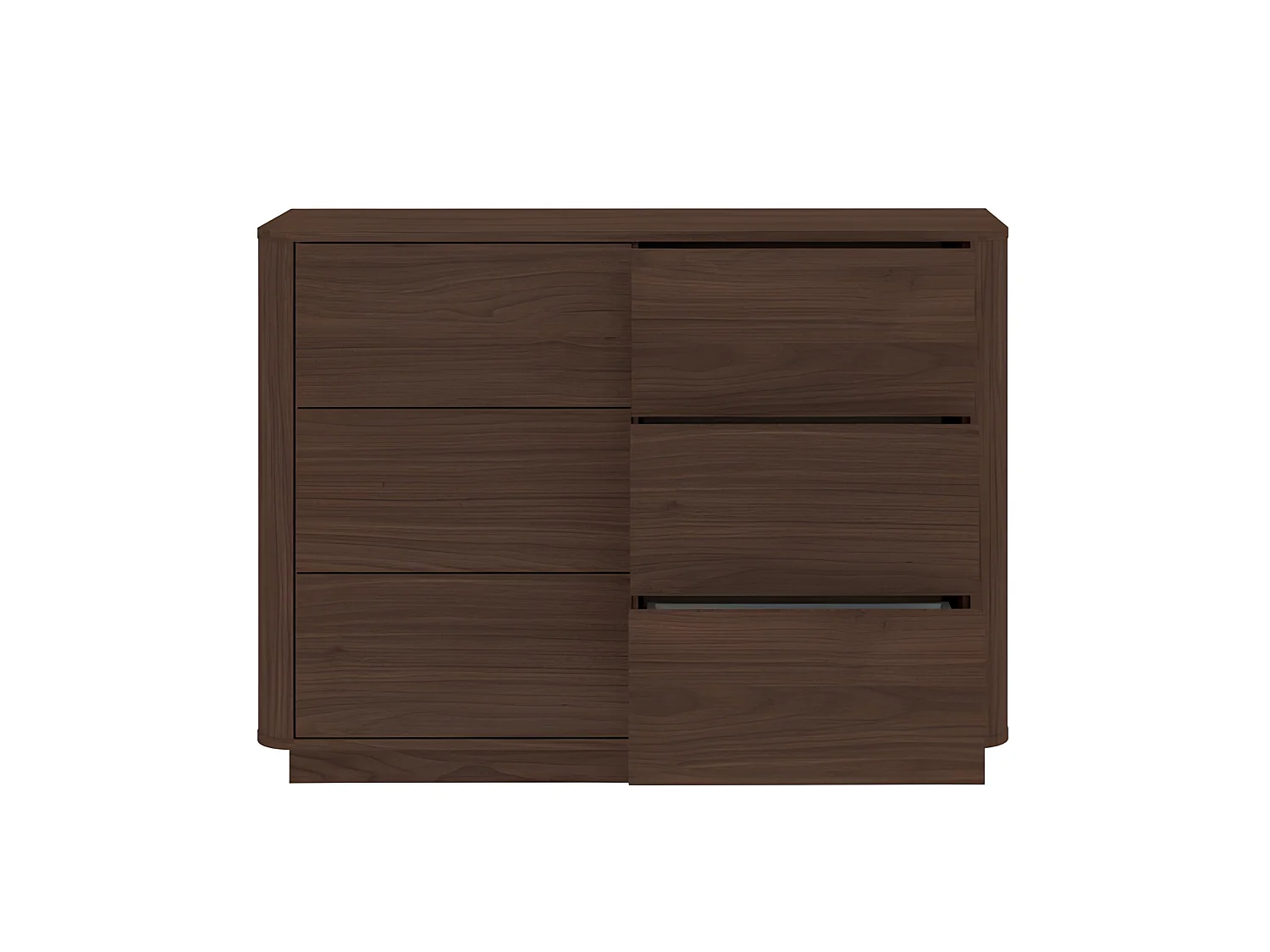 Cómoda con 6 cajones para salón y dormitorio, roble nogal, 115,2 x 40 x 85,5 cm