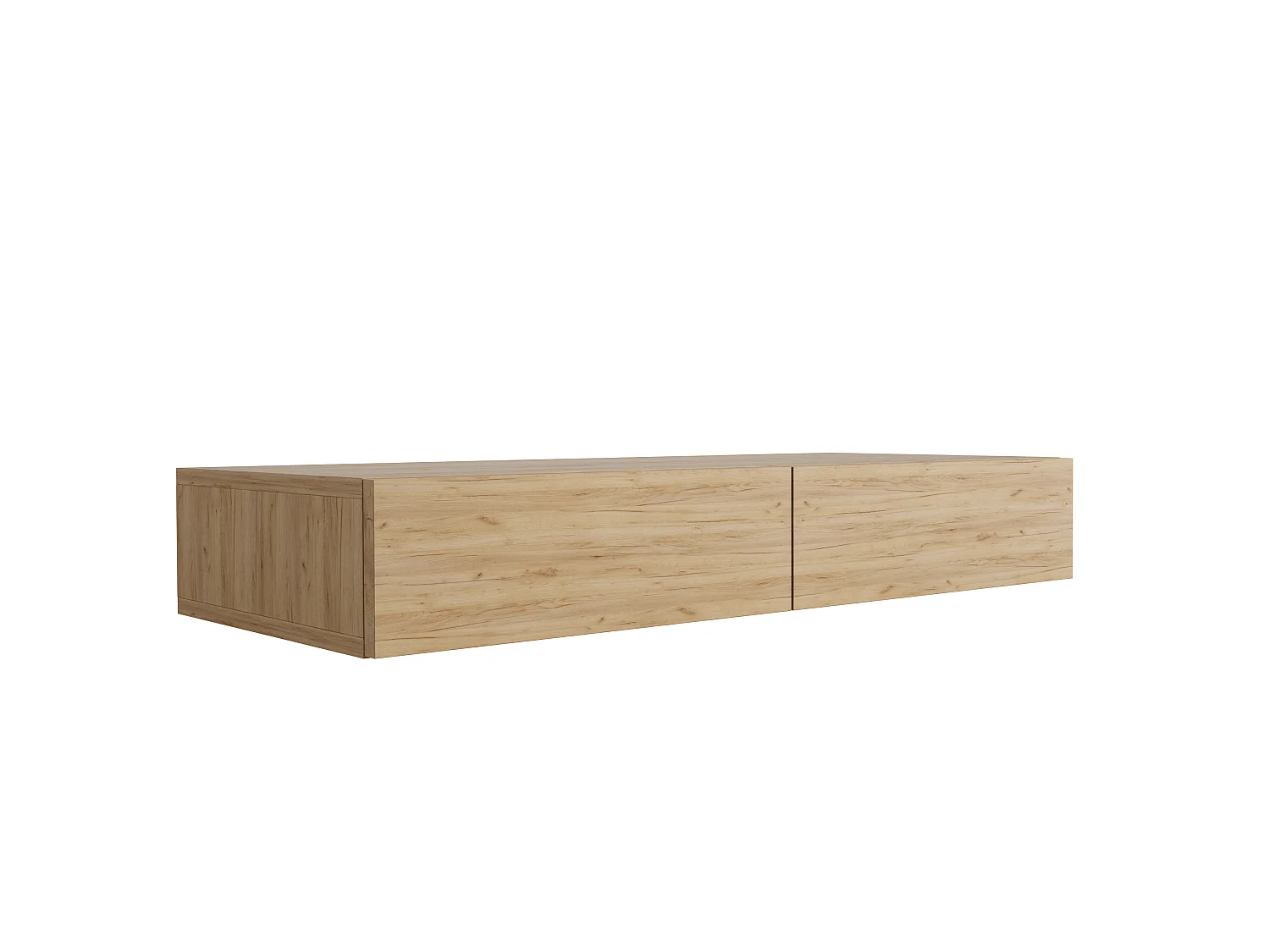 Coiffeuse suspendue avec deux tiroirs, façade lisse, chêne Craft, 100 x 39,6 x 16 cm