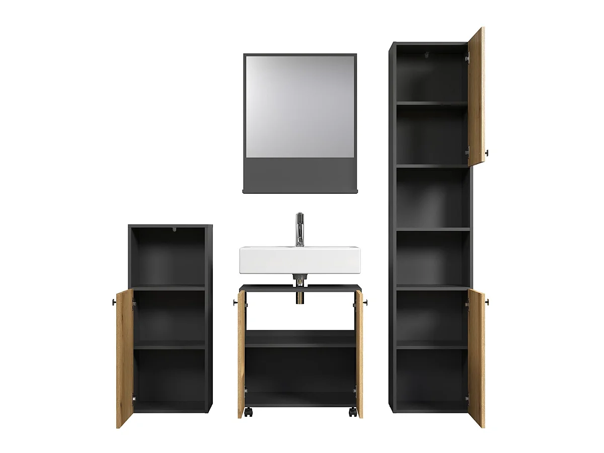 Rangement bas de salle de bain 1 porte et 1 niche L40 cm - PUREBLISS