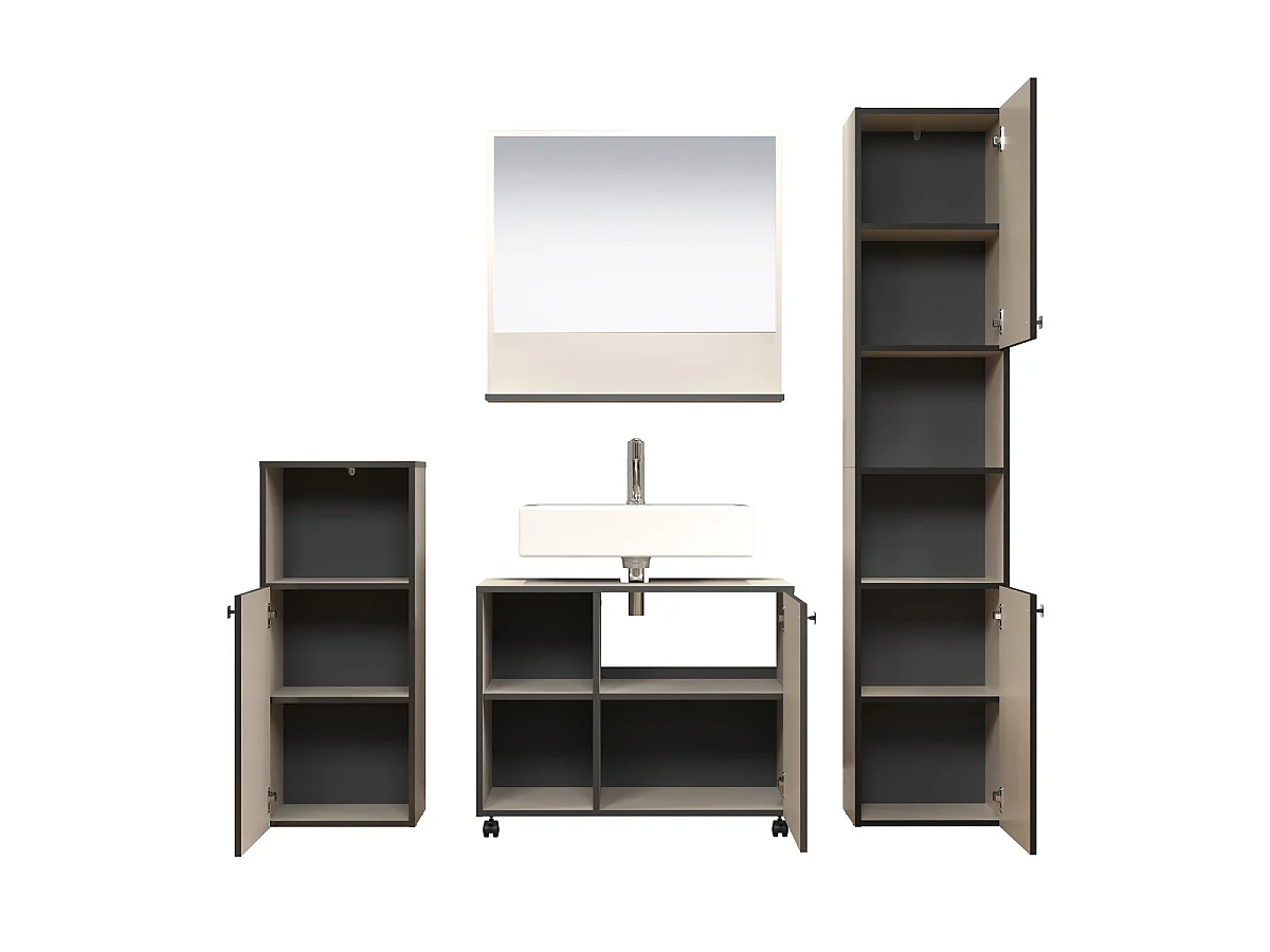 Rangement bas de salle de bain 1 porte et 1 niche L40 cm - PUREBLISS