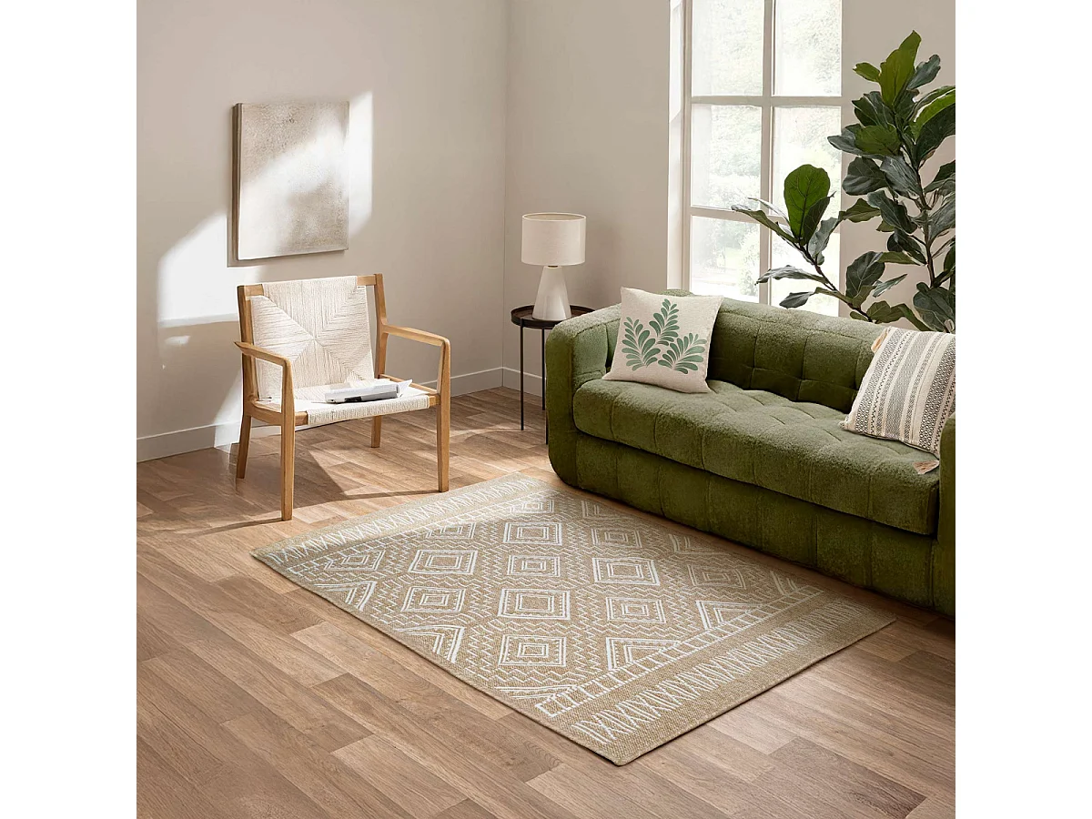 Tapis Tissé Plat "Yucatan" 120x170cm Naturel