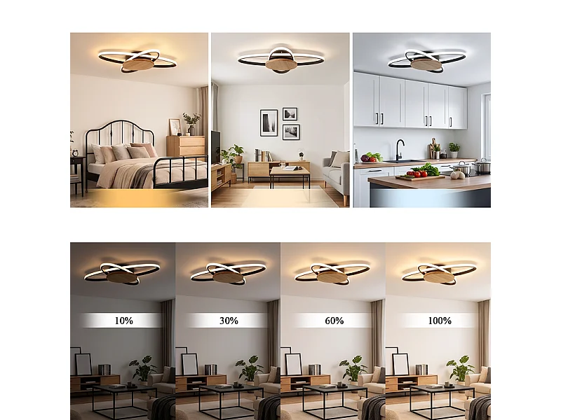 NETTLIFE houten plafondlamp voor woonkamer 2KJC