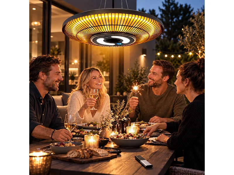 NETTLIFE Radiateur infrarouge chauffage suspendu pour extérieur 2000 watts avec