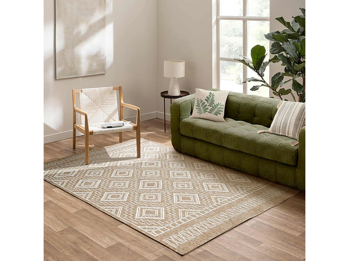 Tapis Tissé Plat "Yucatan" 160x230cm Naturel