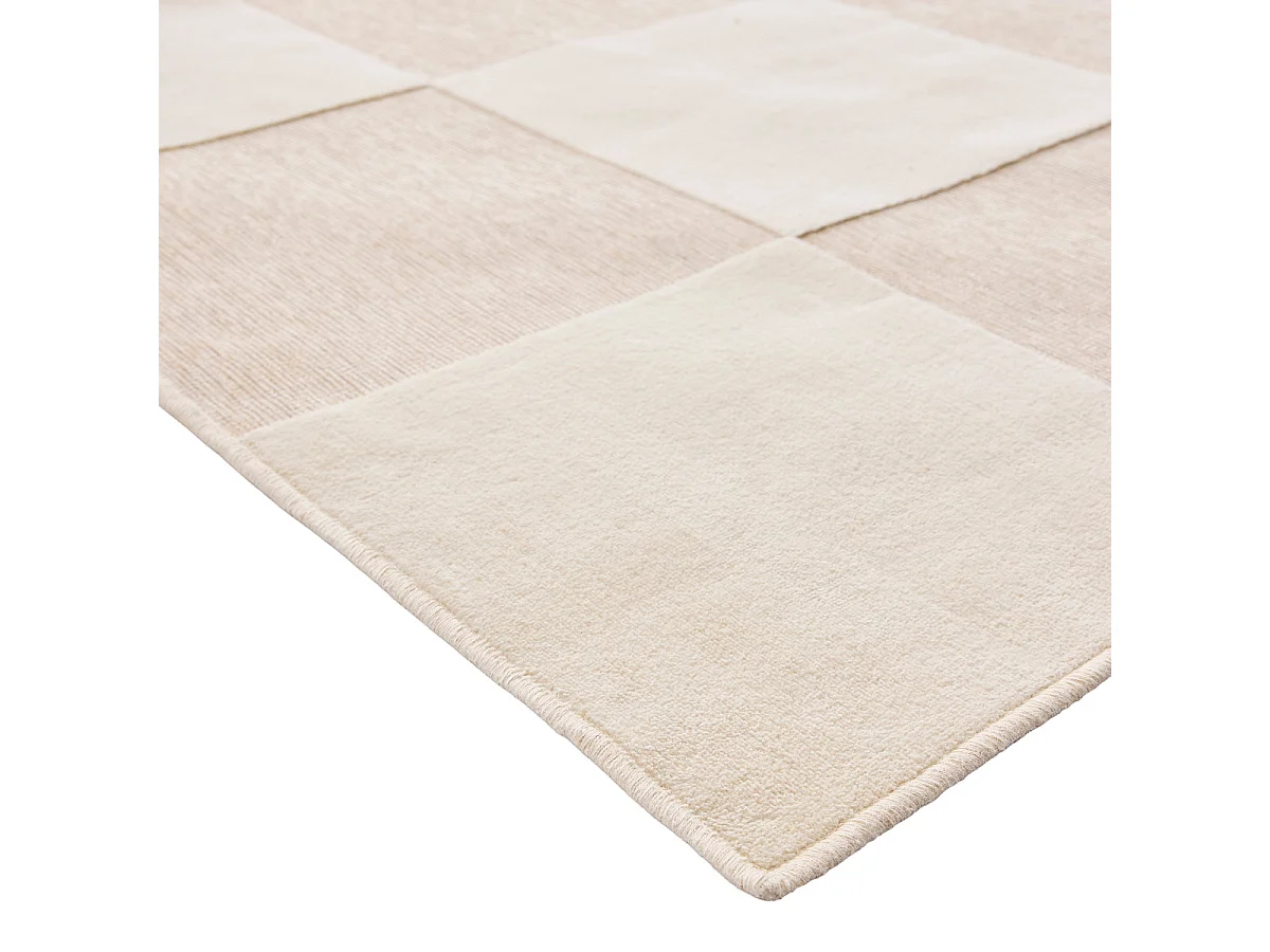 Tapis Damier en Relief "Toledo" 140x200cm Naturel