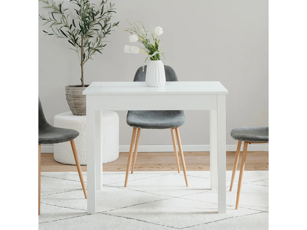 Table à manger plateau rectangulaire L90 cm - ELIA