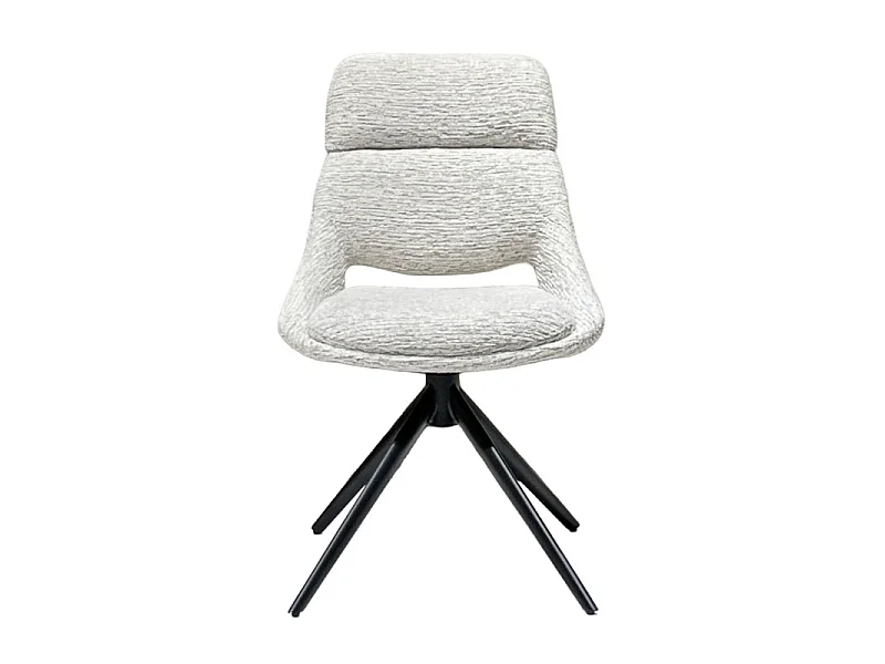 Chaise de repas pivotante 360° tissu doux écru et pieds métal – MAPLE