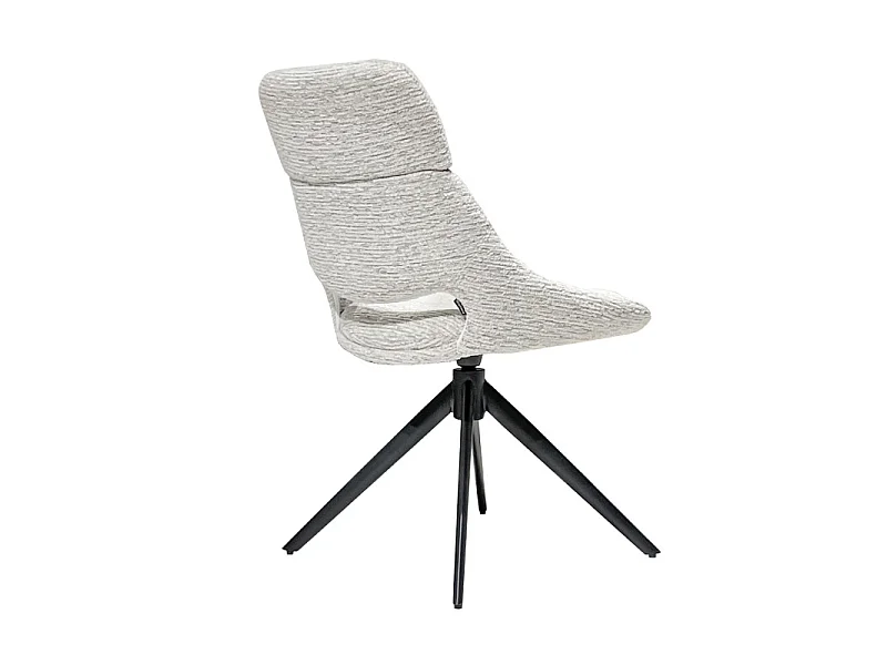 Chaise de repas pivotante 360° tissu doux écru et pieds métal – MAPLE