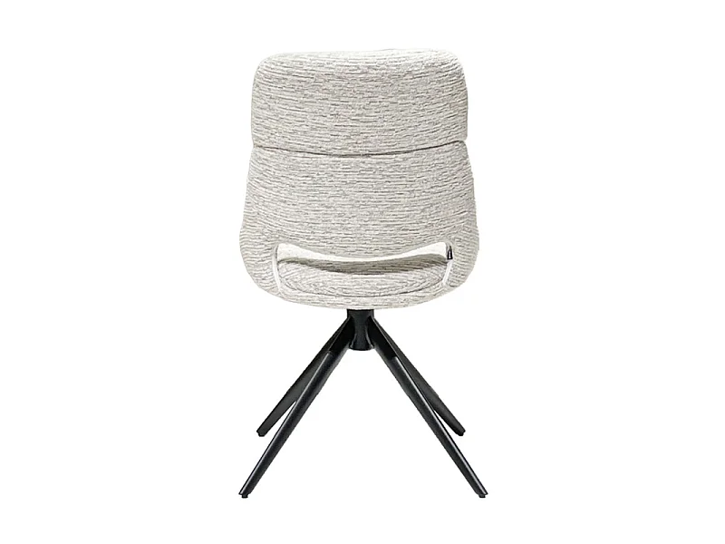 Chaise de repas pivotante 360° tissu doux écru et pieds métal – MAPLE