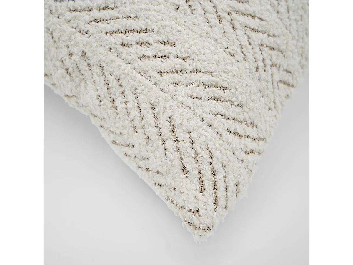 Housse de Coussin Bouclette "Triba" 40x40cm Naturel