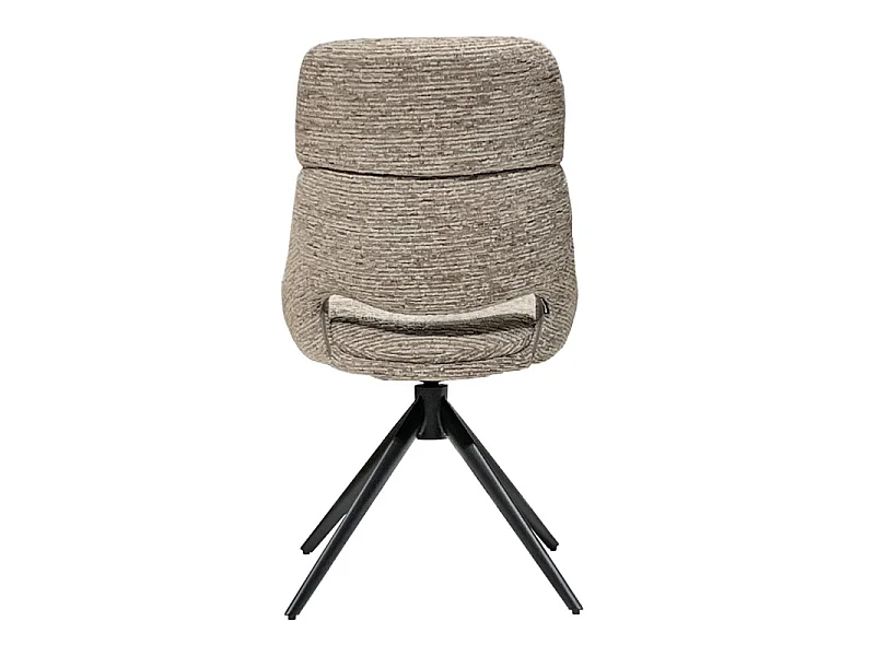 Chaise de repas pivotante 360° tissu doux taupe et pieds métal – MAPLE