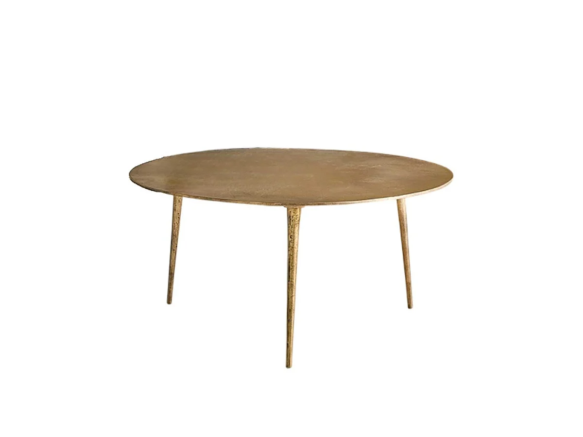 Grande table basse gigogne en aluminium finition laiton doré - MOON