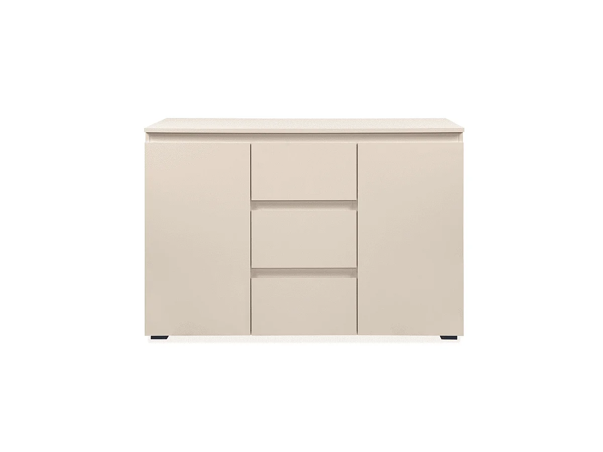 Credenza a 2 ante e 3 cassetti, color cashmere L120 cm - ELVA