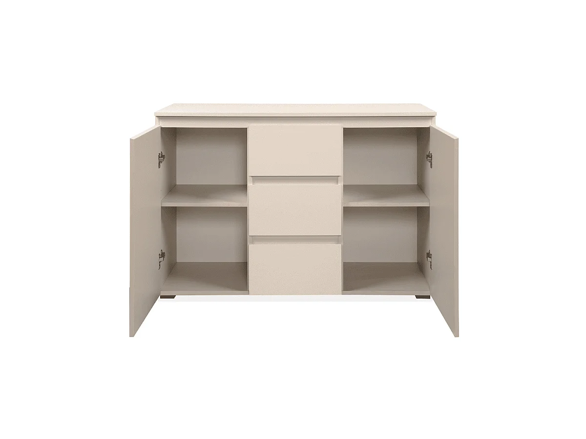 Credenza a 2 ante e 3 cassetti, color cashmere L120 cm - ELVA